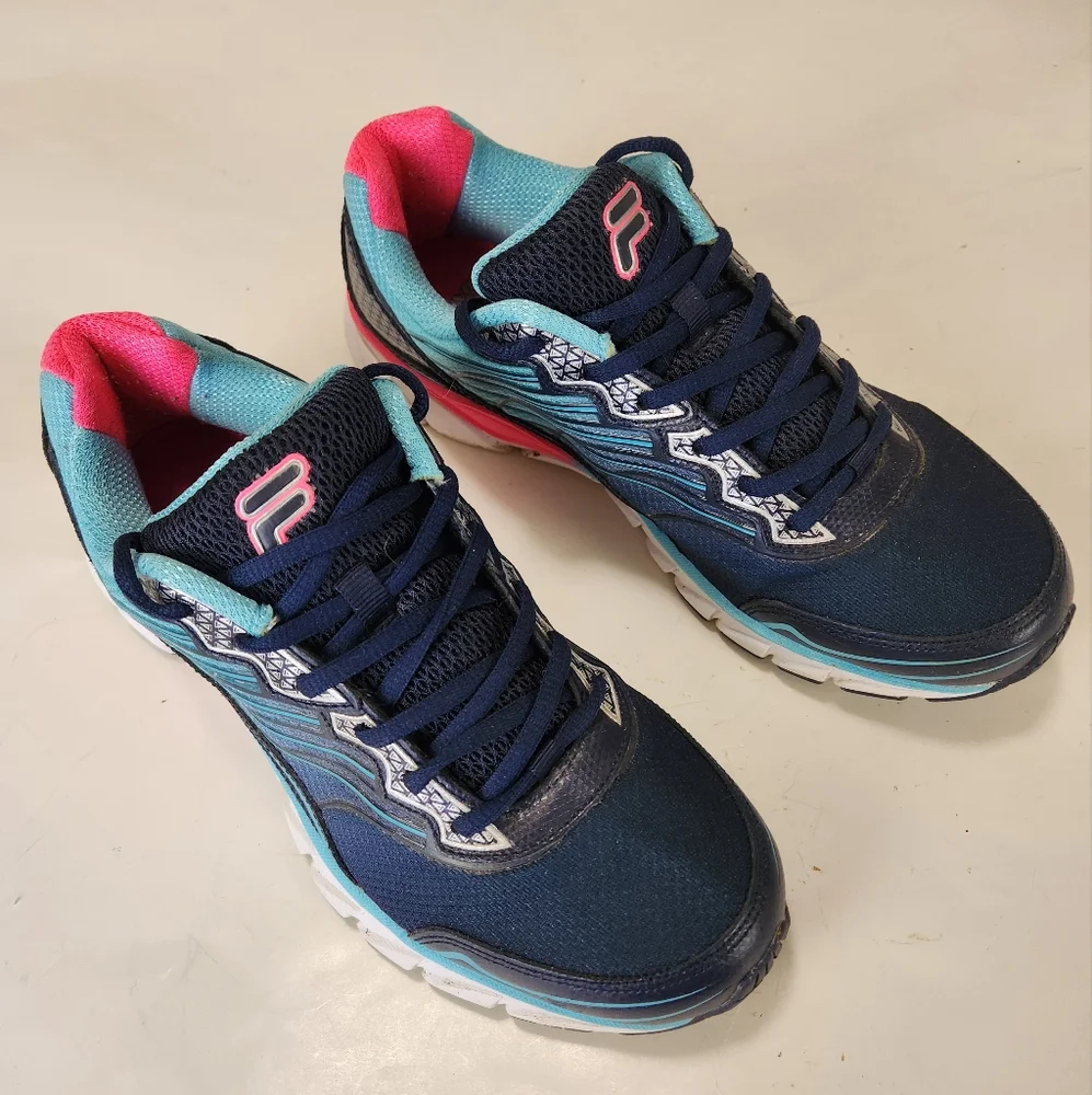 Fila Countdown Running Shoes Memory Foam Blue Pink Teal size 10